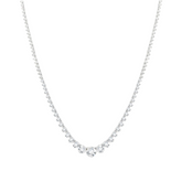 14K White Gold Graduated Diamond Riviera Necklace 17"